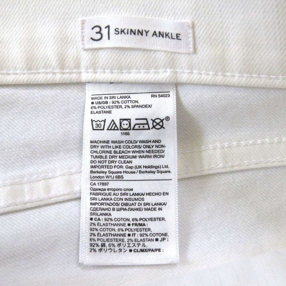 Banana Republic Women's Premium Denim White Skinny Ankle 31 EUC - Picture 11 of 11